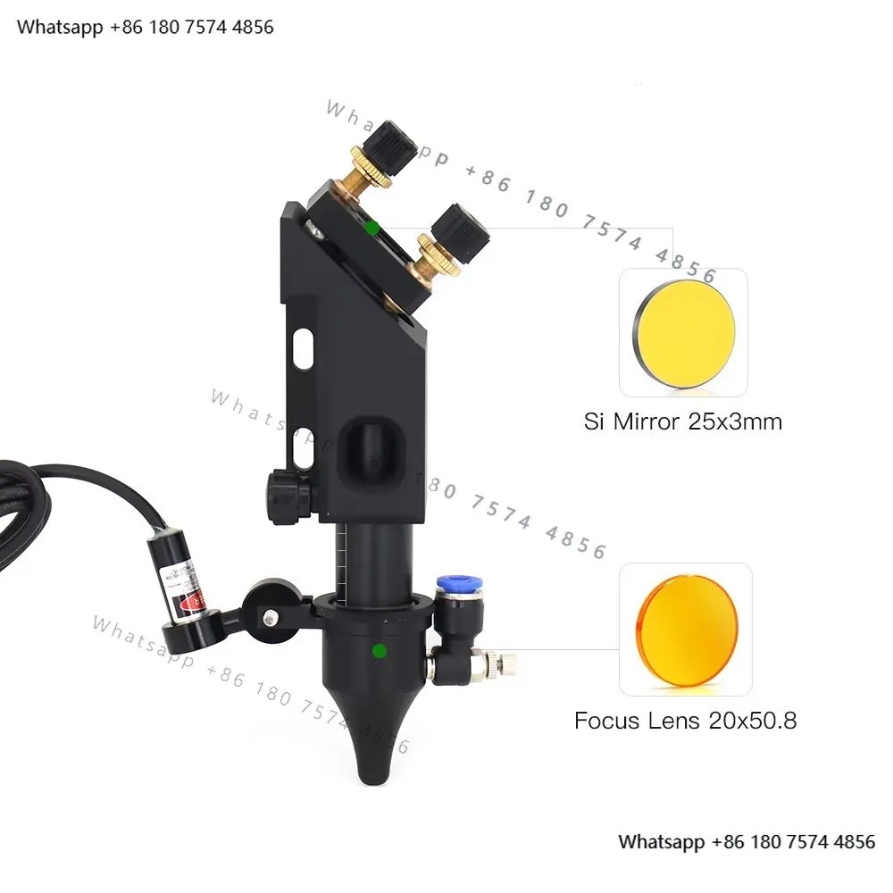 Co2 Laser Head For Focus Lens D20mm F50.8 Reflect Mirror 25mm For Laser Engraving Cutting Machine