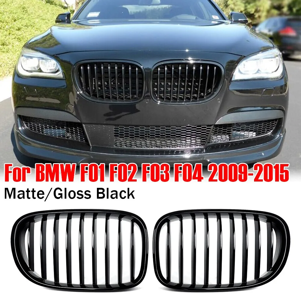 

For BMW 7 Series 4-Door Sedan F01 F02 F03 F04 760Li 750Li 750i 2009-2015 2x Car ABS Grille Front Kidney Grill Single Line Style