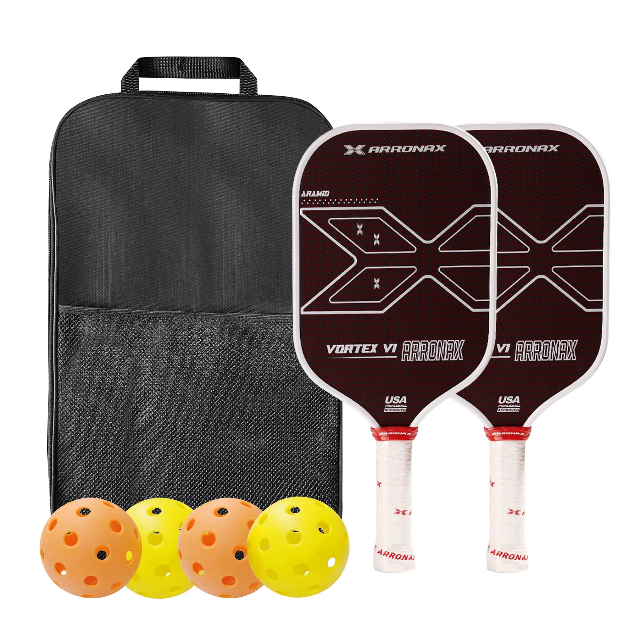 ARRONAX-Carbon Friction Surface for Pro Pickleball Racket, Raw Quad, Cross-Weave Carbon Fiber, Paddle