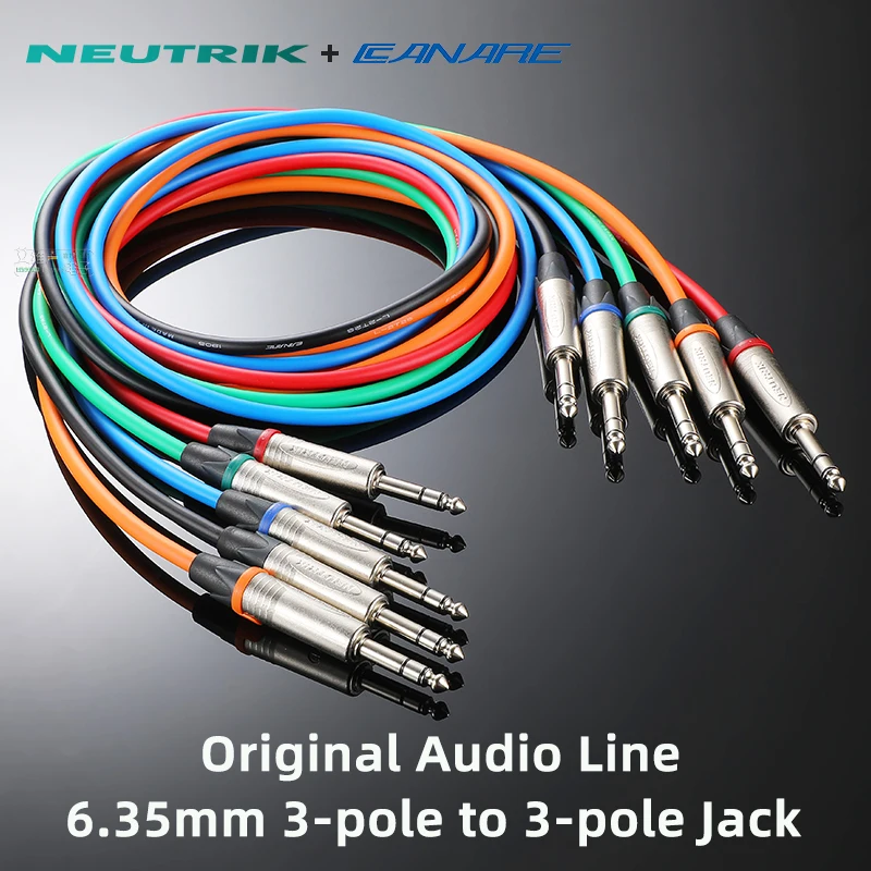 NEUTRIK 6.35 to 6.35 jack Balanced Microphone Cable 3-pore CANARE Audio Line L-2T2S, For DIY Wireless Mic Mixer Computer Cables