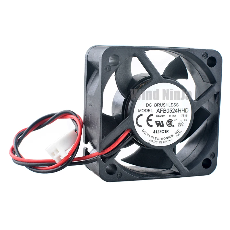 AFB0524HHD Dual Ball Bearing Cooling Fan 5cm 50mm 50x50x20mm DC24V 0.14A 2-Pin for Frequency Converter Power Supply