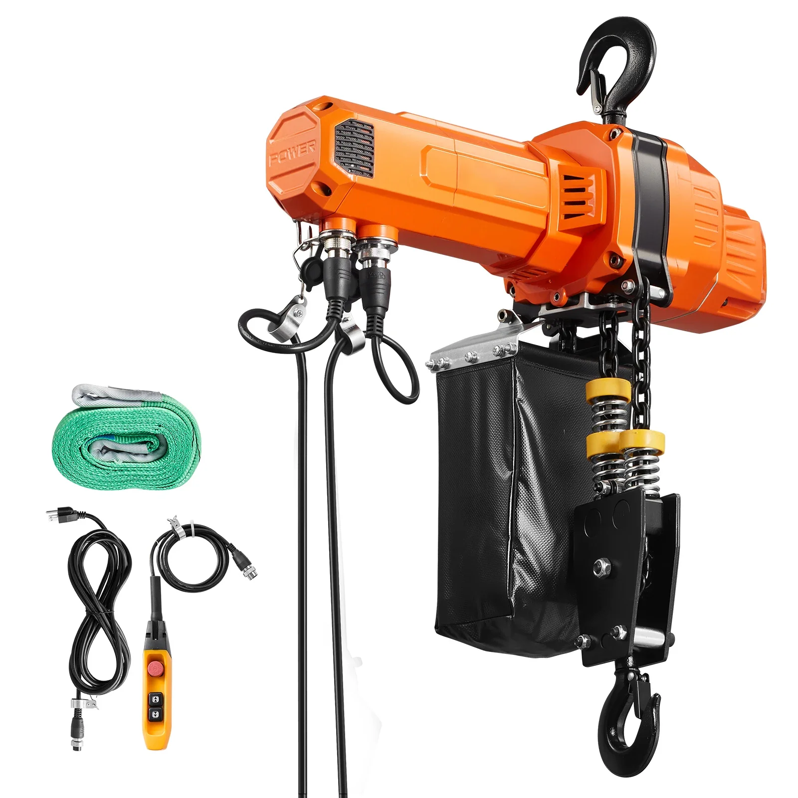 SucceBuy 2200 LBS Wired/Wireless Electric Chain Hoist 20 ft Lifting Height Single Phase Crane Electric Lift Hoist for Garage