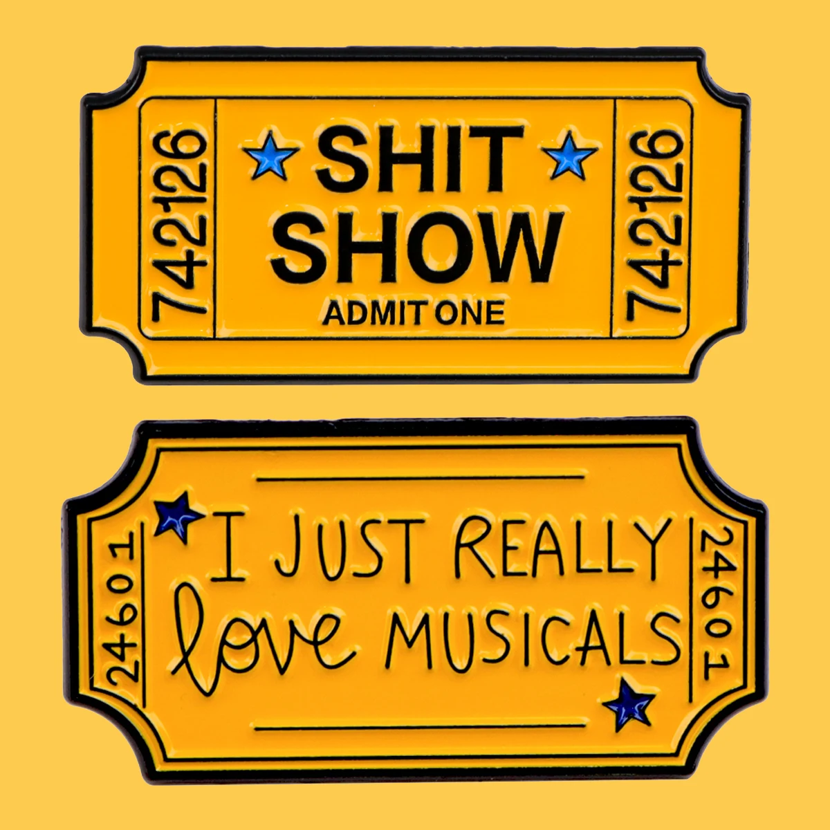 Yellow Tickets Enamel Pins Brooch For Women Musical Lapel Pin For Backpack Bags Badge Clothes Decoration Accessories Gifts