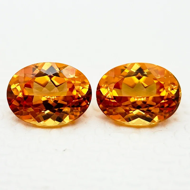 Im Labor gezüchteter Saphir im Ovalschliff, orange Farbe, loser Edelstein für DIY-Schmuckherstellung, Hauptmaterialien wählbar, AGL-Zertifikat. – Detail 2
