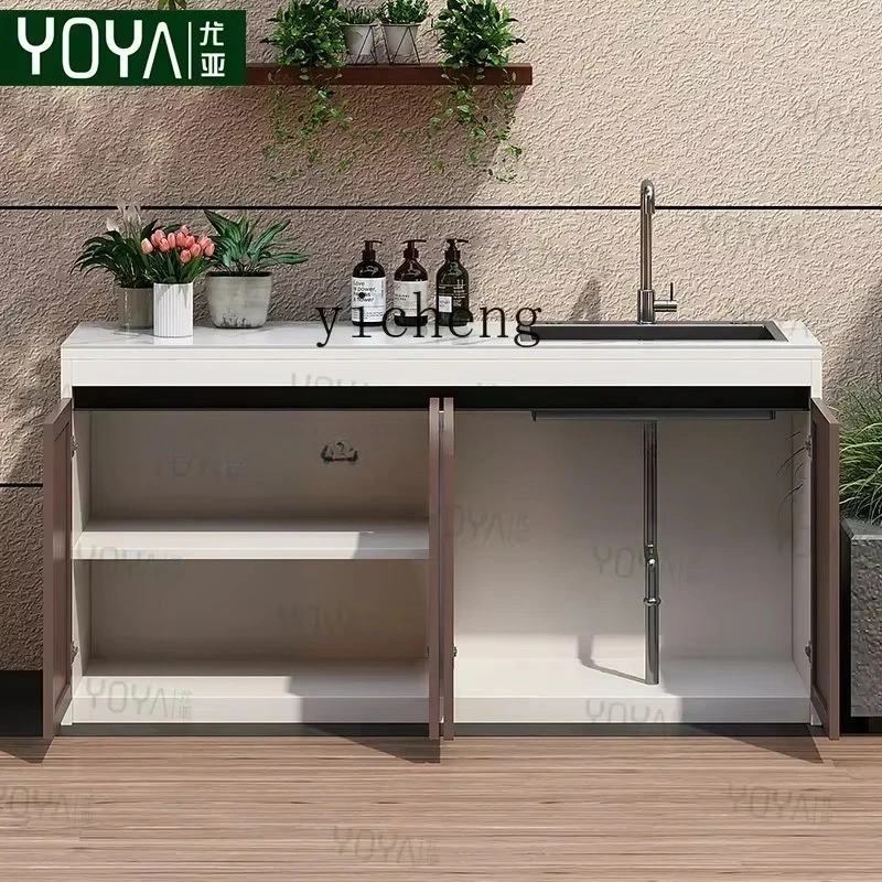 b3+  sink integrated cabinet outdoor garden pool basin console aluminum alloy locker