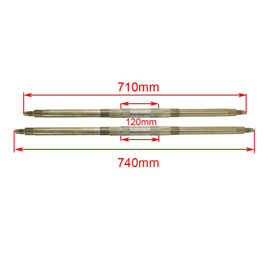 710mm 740mm Rear Axle Wheel Axle For Chinese 110cc 150cc 200cc 250cc ATV UTV Buggy Quad Bike Electric 4 Wheel Accessories