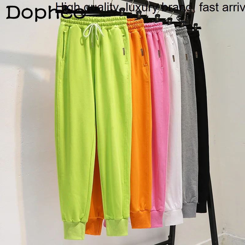 

Candy Colors Fashion Sweatpants Women 2023 New Spring Summer High Waist Loose Slimming Casual Harem Sports Pants Hoodie Trousers