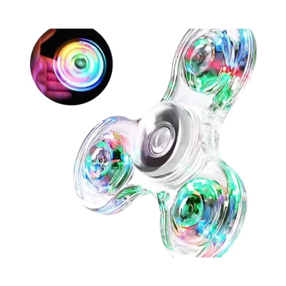 Fidget Spinner lumineux coloré pour adultes et enfants, jouet anti-Stress lumineux galvanisé et clignotant pour jouer sensoriel des mains