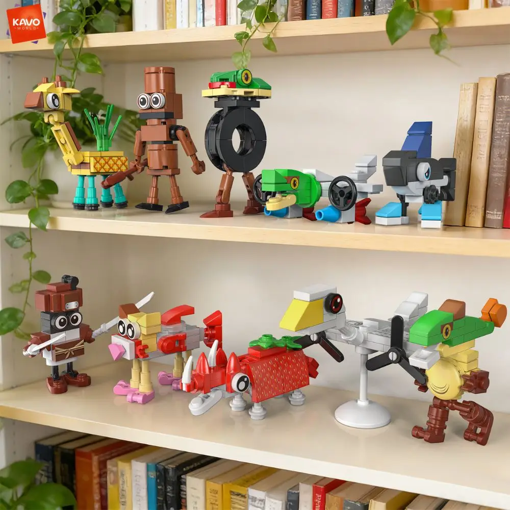 KAVOWORLD Blocos de Montar Transformáveis 10 em 1 Italian Brainrot Animal 351 Peças DIY Brinquedo Educacional de Quebra-Cabeça Presente de Aniversário Infantil