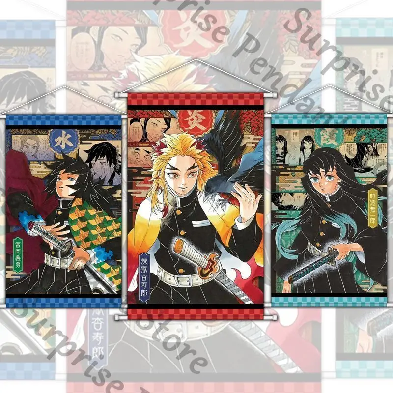 

Demon Slayer Anime ambitus canvas wall painting Scrolls Poster decoration Rengoku Kyoujurou Tokitou Muichirou Tomioka Giyuu