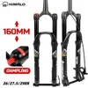 MTBサスペンションエアフォークストローク、リバウンド調整ストレートシャフト、コニカルストレートパイプ、160mm、26mm、27.5、29er、100x15mm、新品、2024 1