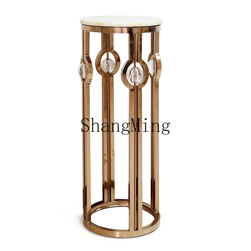 CL round ornament base indoor high bracket wrought iron living room rectangular hollow floor high vase shelf