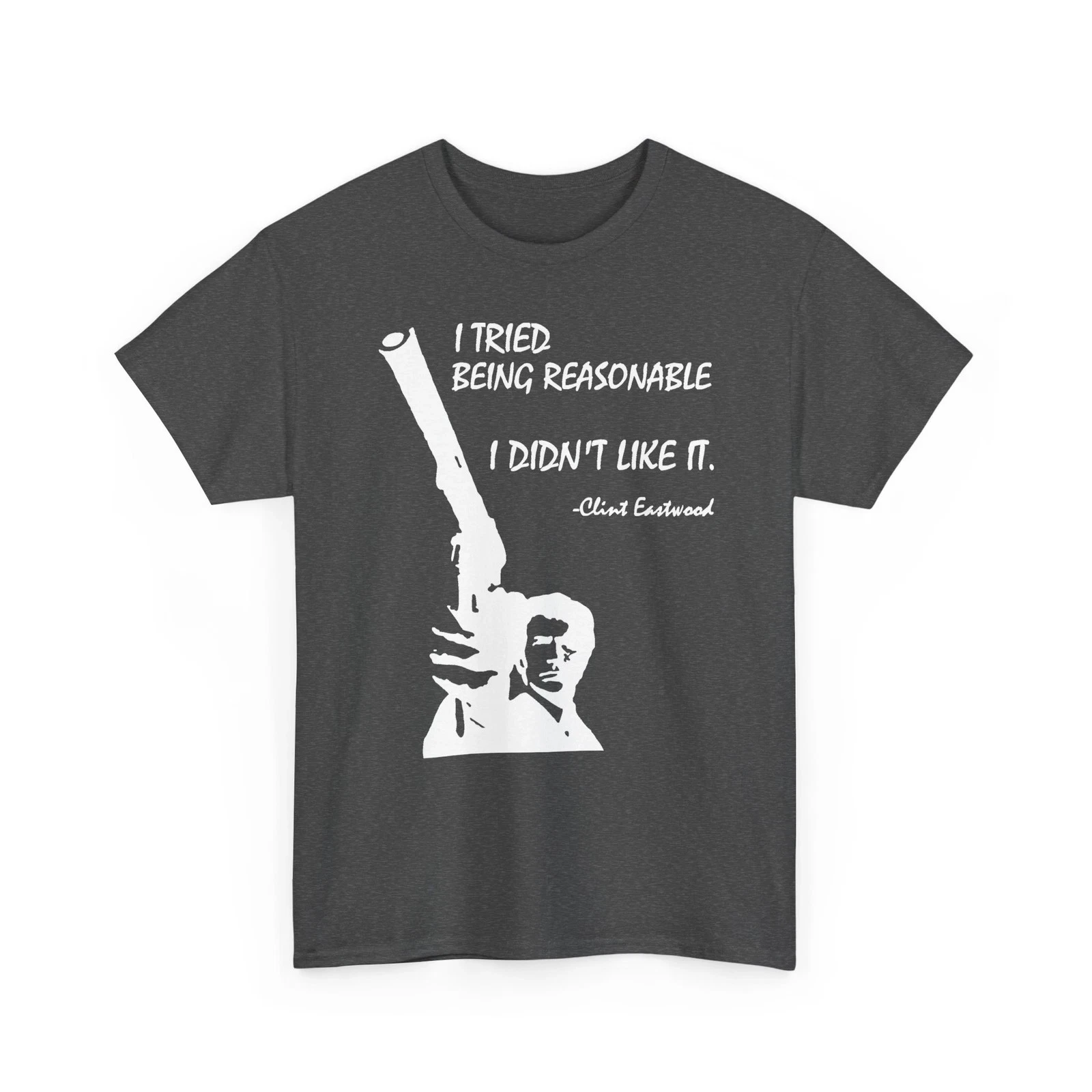 Quote Dirty Harry Gun Movie Unisex Heavy Cotton Tshirt Retro T-Shirt Short Sleeve T-shirts for Summer Unisex All-Season
