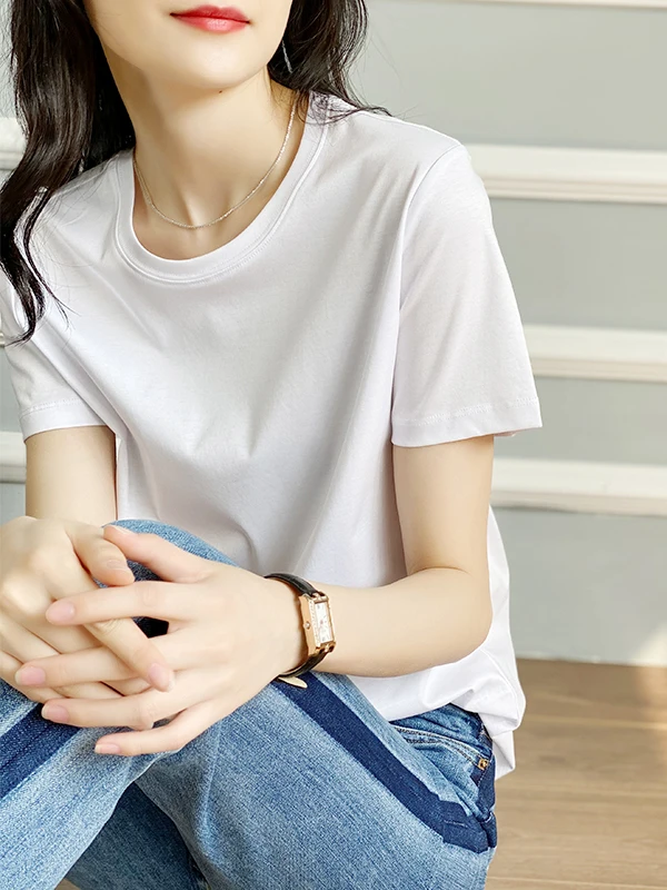 

Zuozhujia шелковая шифоновая футболка ort Sve круглая Ne V-Ne повседневная летняя свободная женская мода закрытый одинаковый топ