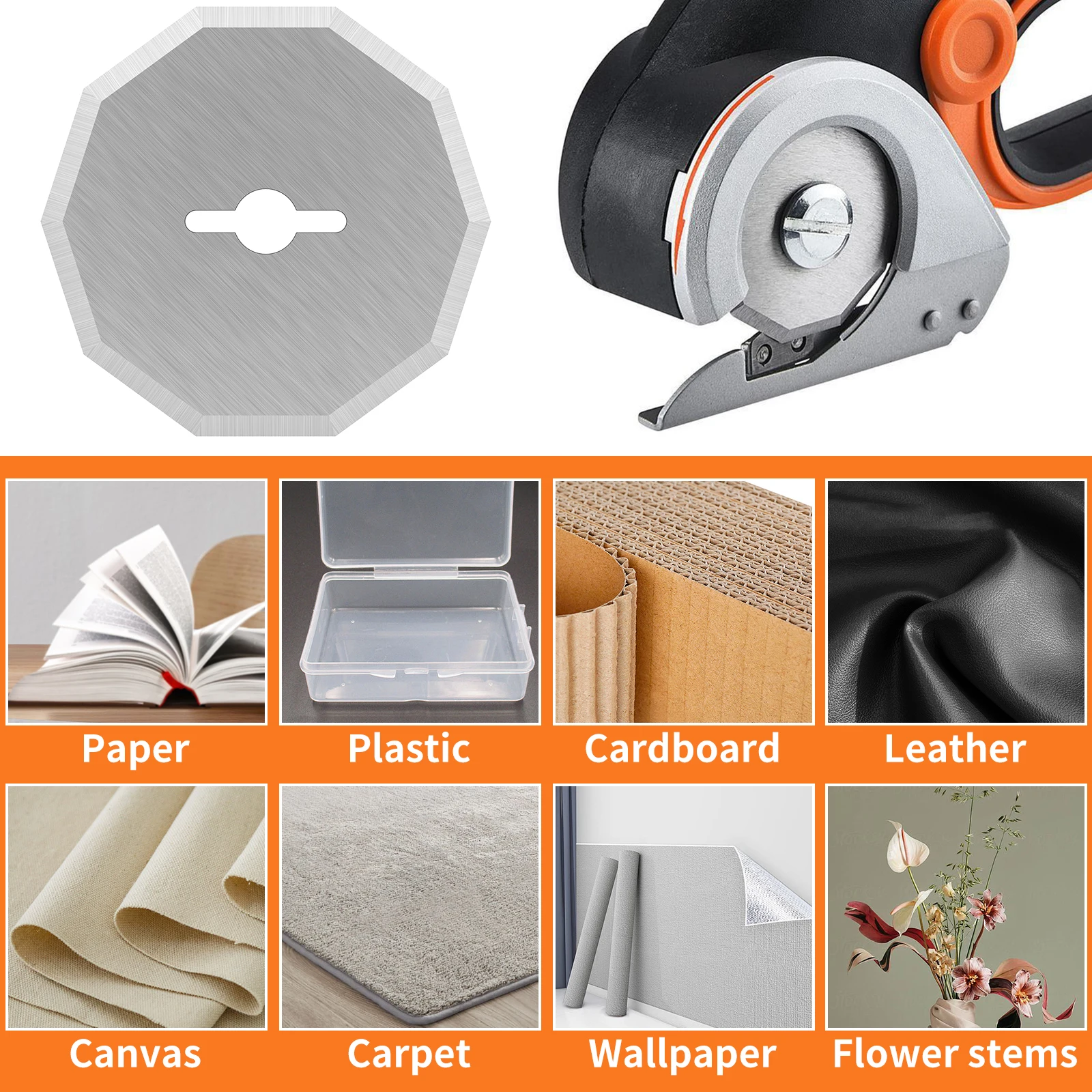 10 مللي متر مقص كهربائي قطع سمك آلة قطع النسيج شفرات الجلود البلاستيك المتقلب شفرات القاطع الدوارة الكهربائية #6