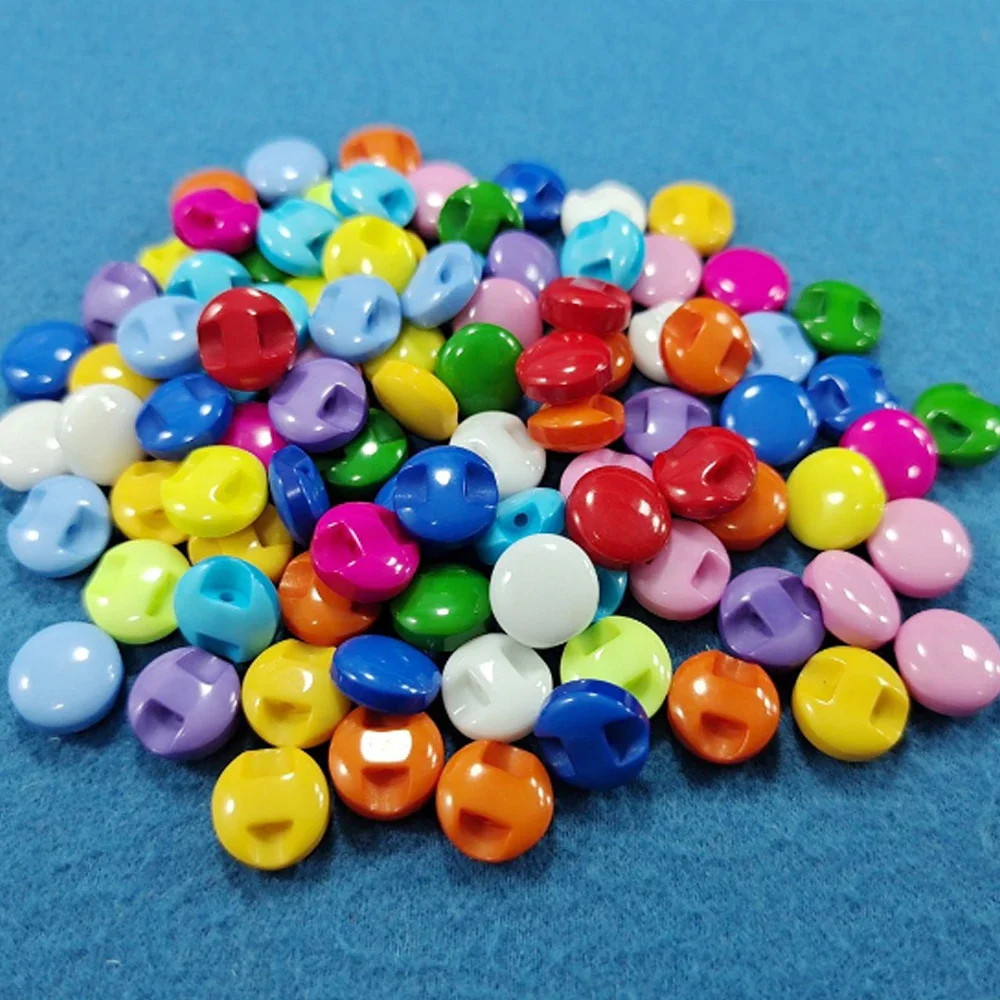 50pcs 9mm Decorative Button for Children Scrapbooking Accessories Sewing Random Colors Round Plastic Buttons Clothes Craft