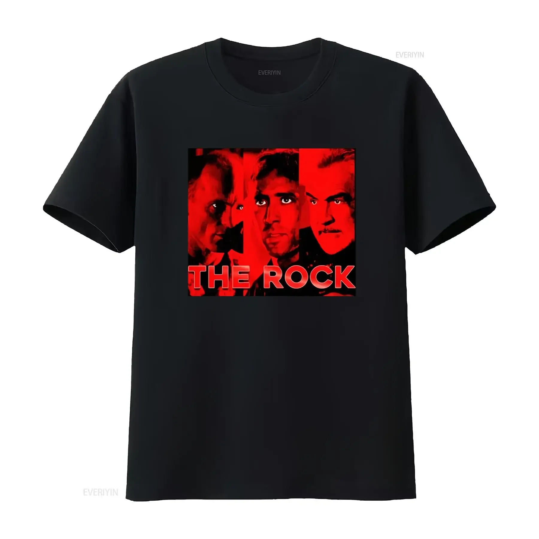 The Rock Movie Inspired T Shirt with Nicolas Cage and Sean Connery Print for Men vintage Washed Comfortable Casual Unisex