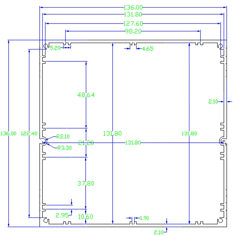 136 * 136 Power Amplifier Shell DIY Aluminum Alloy Shell Power Equipment Chassis Aluminum Profile Aluminum Box 8218