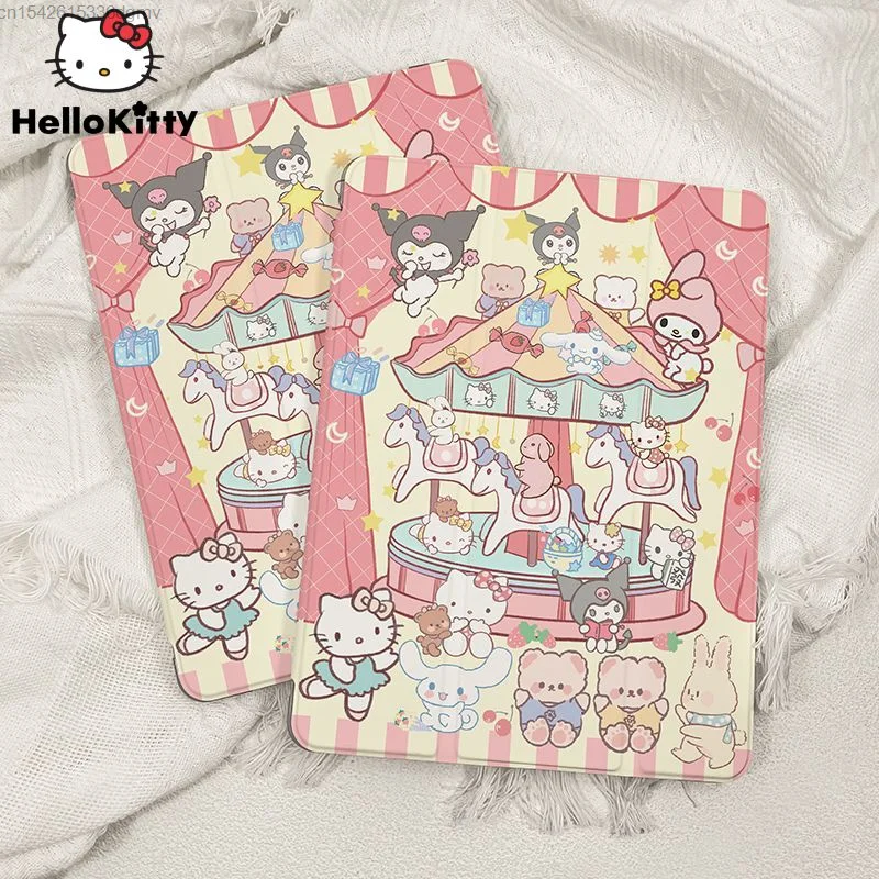 Sanrio Hello Kitty IPad Pro Protective Case 2022 New 11 Inch IPad 10 9 Transparent Silicone Cover Mini 6 Air4 5 apple Ipad Case