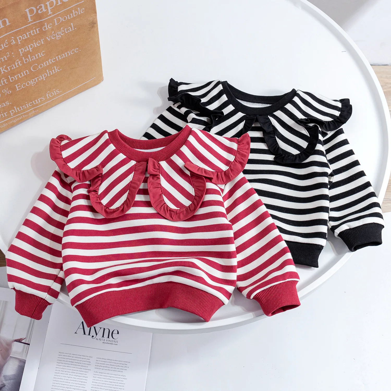 

2022 Autumn Girls Shirts Stripe Blouse for Kids Long Sleeve Children Sweatshirts Toddler Outerwear Baby Outfits Clothes 1-6years