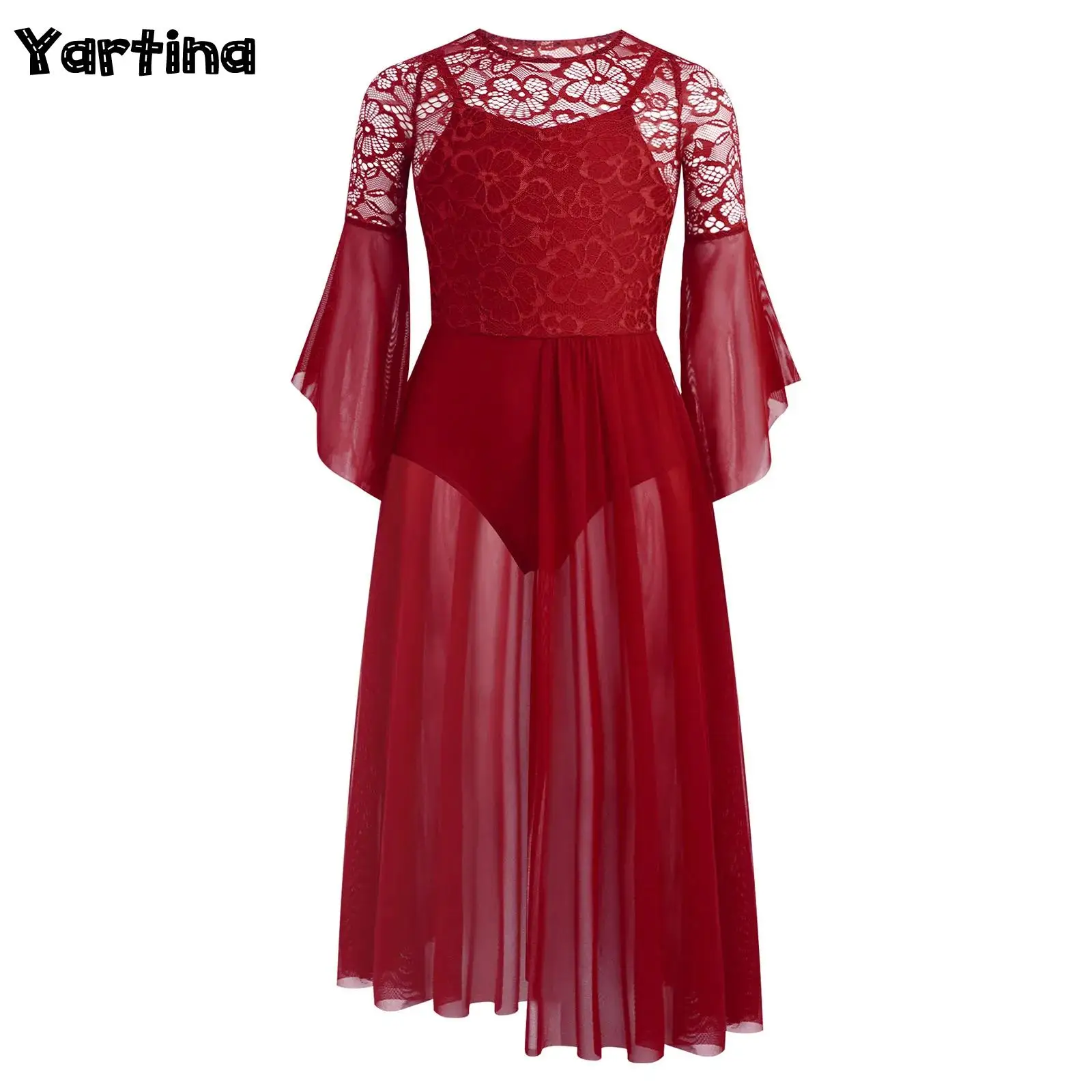 

Kids Girls Gymnastics Ballet Jersey Lyrical Dance Dresses Built-in Shorts Figure Skating Contemporary Dance Performance Costume