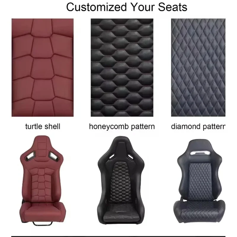High Quality Factory Supply Grey Adjustable Sport Racing Bucket Seats Auto Interior Accessories