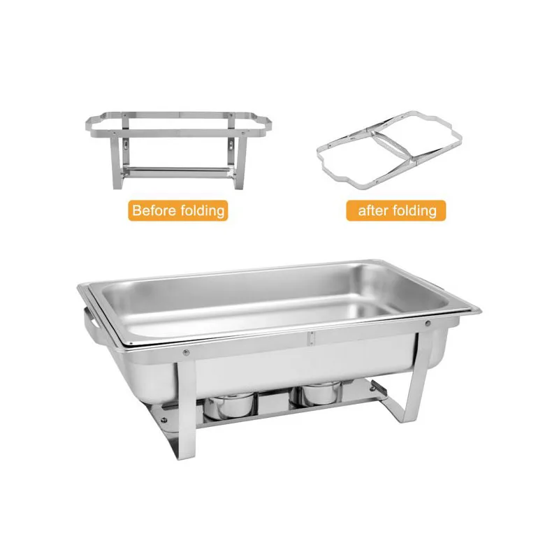 [Product have Logo]9L-1*2 Single Basin Two Set Stainless Steel Rectangular Buffet Stove