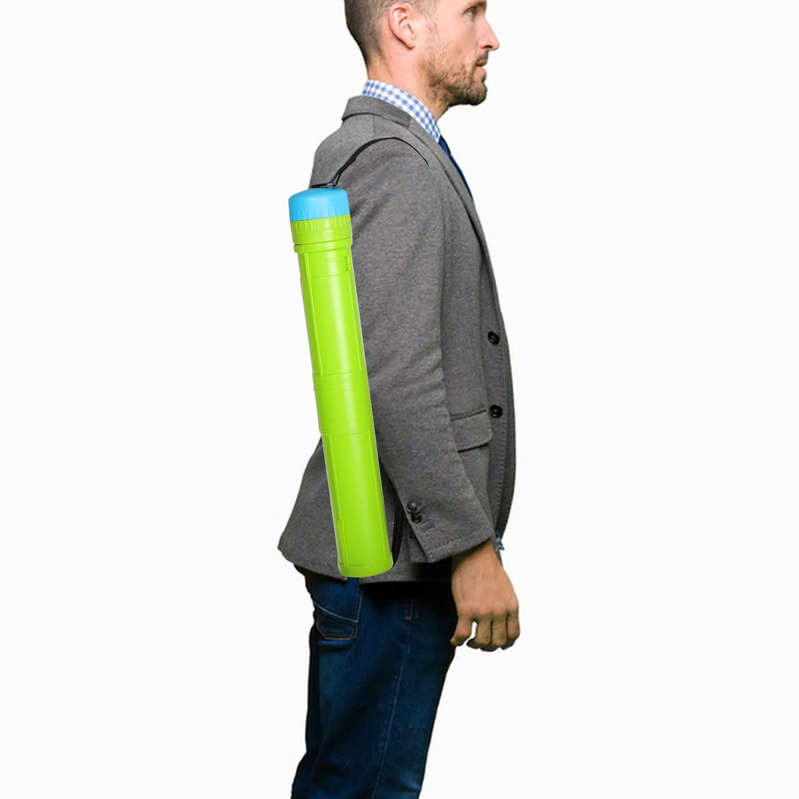 Adjustable Telescoping Art Tube 42-76Cm Rotating Cylindrical Storage Case For Drawings Blueprints Posters Documents Home