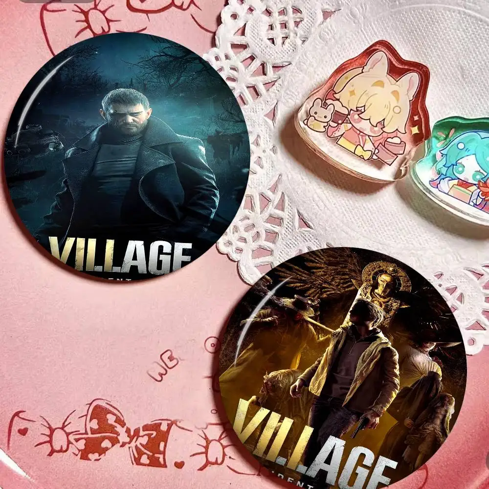 Resident-Evil 8 Village Photo Brooches Creative Round Badge Gifts Pins 32/44/58mm