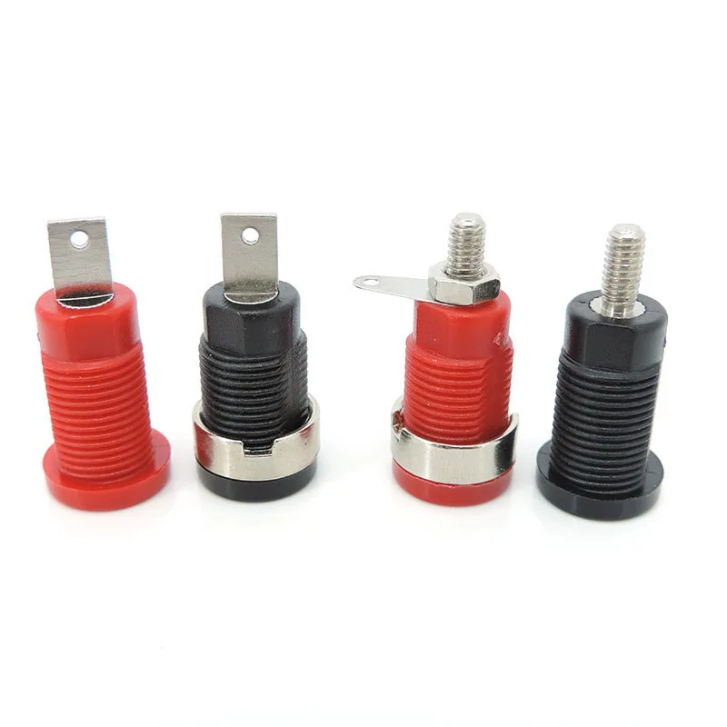 5x 32A Insulated Safety 4MM Banana Female head Plug Socket Jack Panel Mount Binding Post red black Connector Multimeter p1