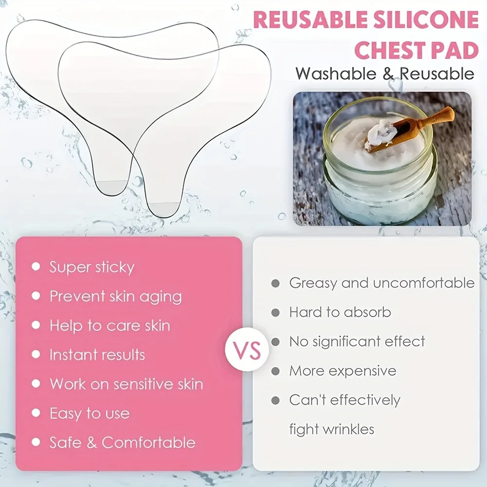 1/2pc Anti-Ageing T Anti Wrinkle Chest Pad Reusable Silicone Transparent Brust Lifting Patch Wrinkles Remover Skin Care Tools