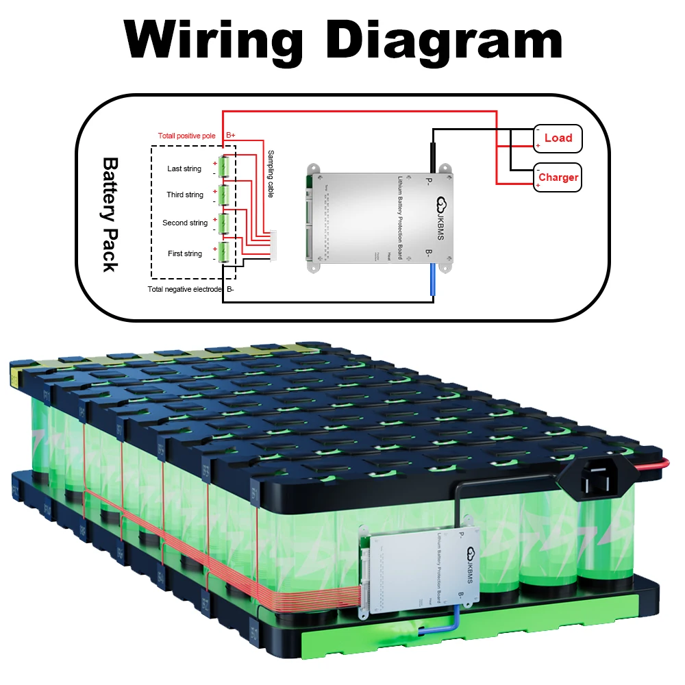 JIKOGN BMS BD4A20S6P 8S-20S 12V 24V 60A Charge 0.4A Active Balance With BT APP RS485 for LiFePo4 Li-ion LTO Battery Smart JK BMS