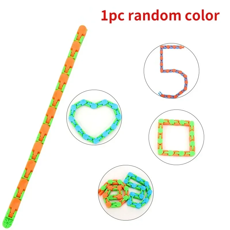 1Pcs Random Color Bicycle Track Pressure Reducing Chain Strip Toy Kids Classic Puzzle Education Toys
