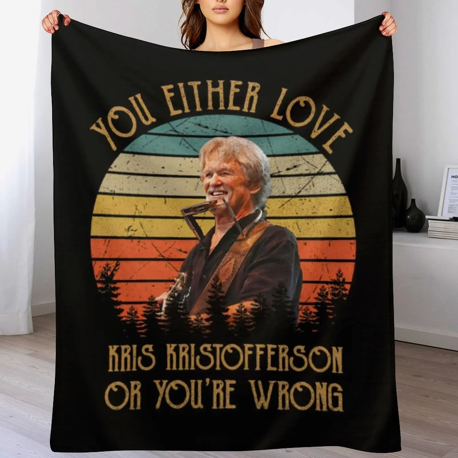 

kris kristofferson Throw Blanket Decorative Throw Shaggy Polar for winter Blankets