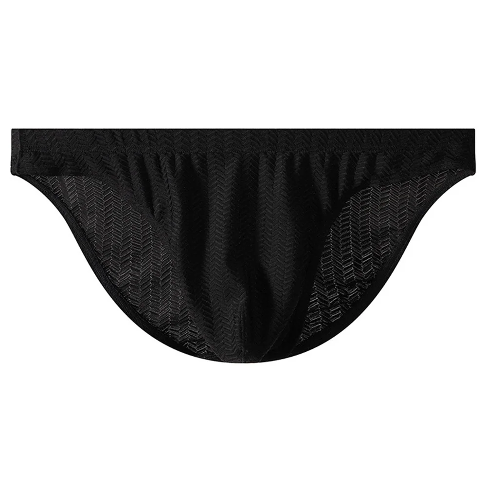 

Men Ice Silk Jacquard Briefs Sexy Underwear Ultra Thin Pouch Low Rise Underpants Sexy Bulge Pouch Panties Bulge Knickers
