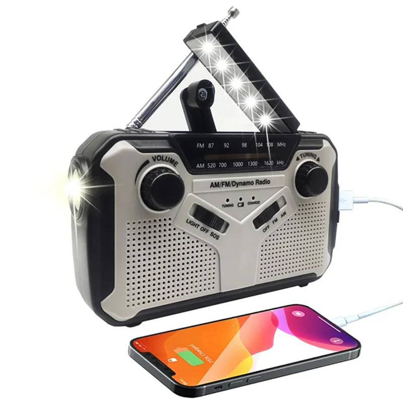 

Аварийное радио, солнечное радио с рукояткой, AM/FM-радио, светодиодный фонарик, SOS-сигнализация, внешний аккумулятор, динамик-TCES