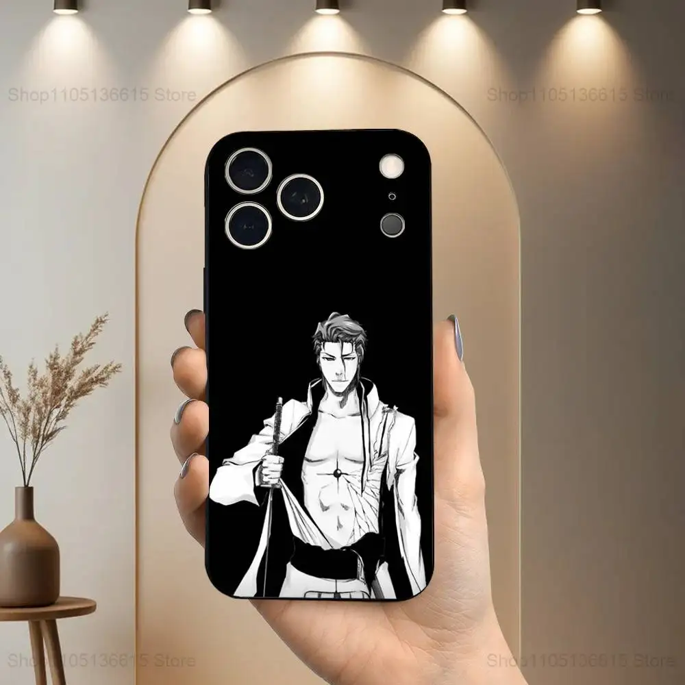Anime A-Aizen S-Sousuke Phone Case For iPhone 17,16,15,14,13,12,11,Plus,Pro Max,XS,X,XR,SE,Mini,8,7,Soft Silicone Black Cover