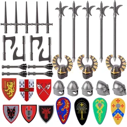 Military Building Blocks kits Medieval Castle Knight Solider Weapons Helmets Armor MOC Spear Sword Accessory Bricks Kids Toys