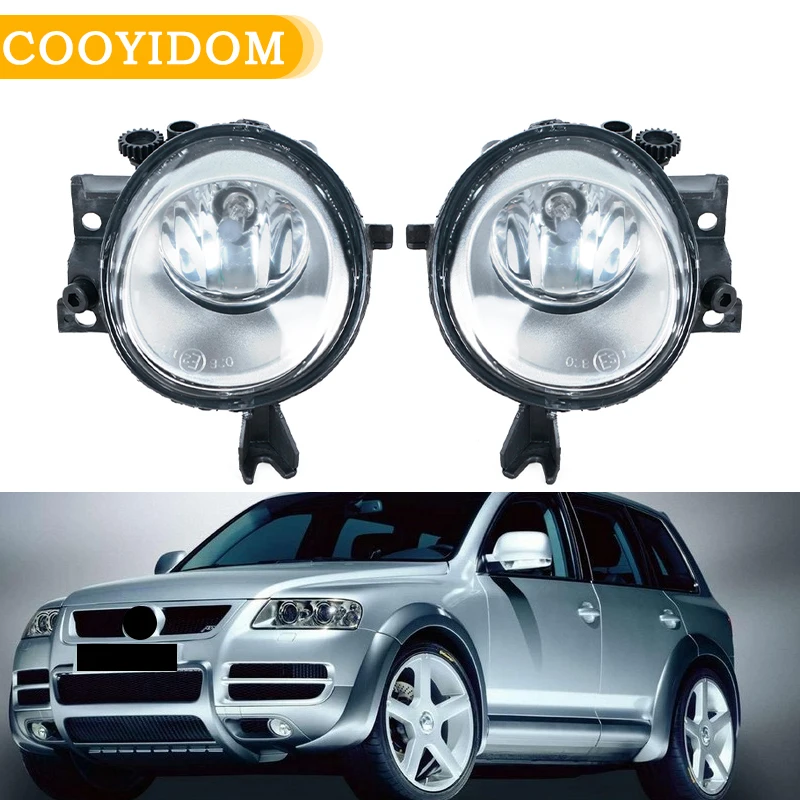 Dla VW Touareg 2003 2004 2005 2006 2007 2008 2009 2010 Światło przeciwmgielne przedniego zderzaka z żarówkami halogenowymi 95563116501   7L 6941699 F