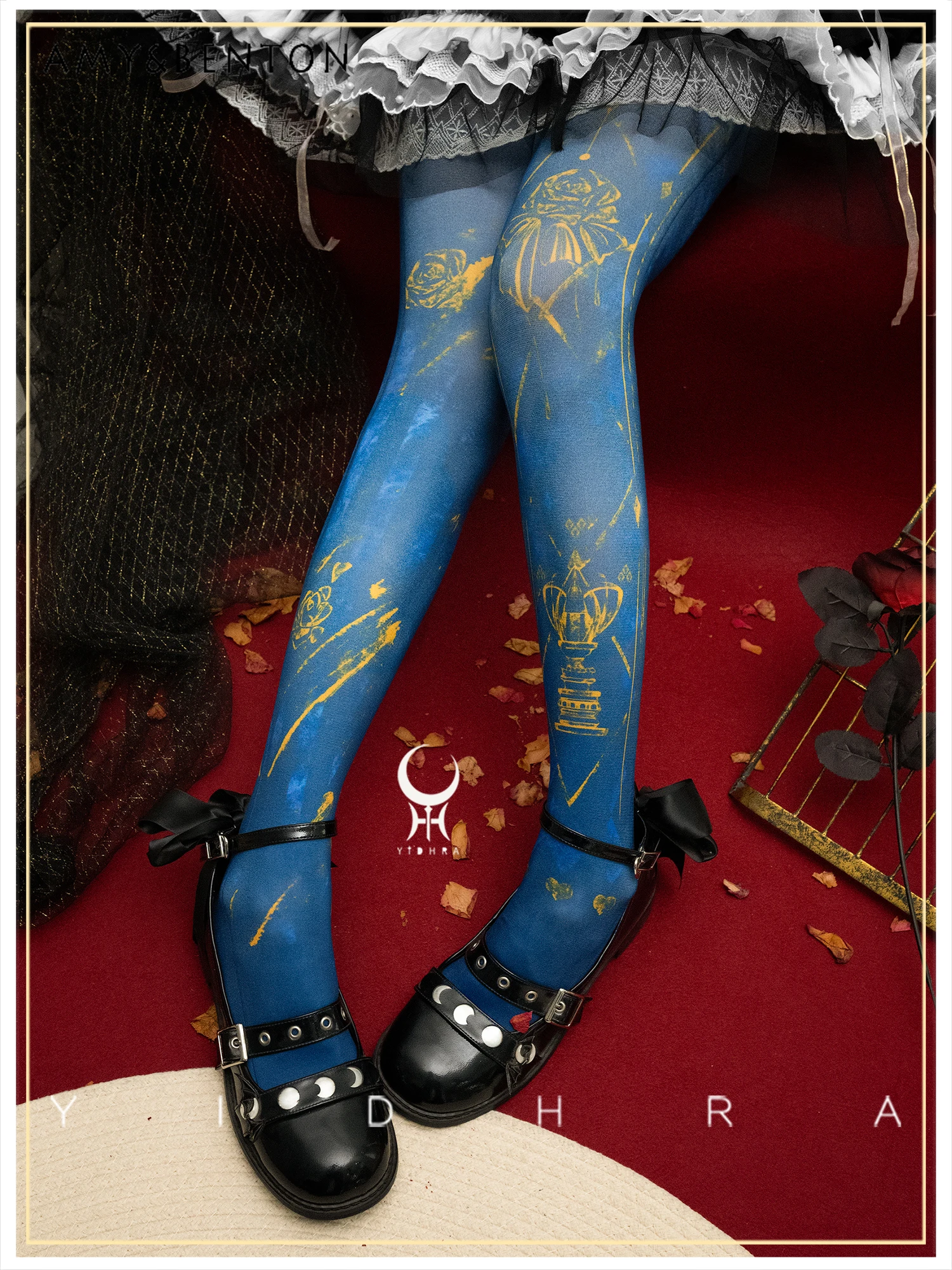Original British Court Style Retro Print Lolita Style Pantyhose Subculture Sexy High Waist Stockings Gothic Y2K Pantyhose Women