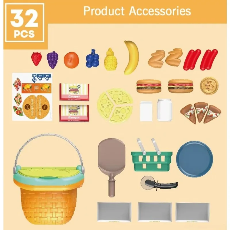Picknick Speelset Speelgoed Fantasiespel Voedselset voor peuters Keuken Tandarts Dessert Make-up Koken Buitenspeelspeelgoed voor kinderen Cadeau