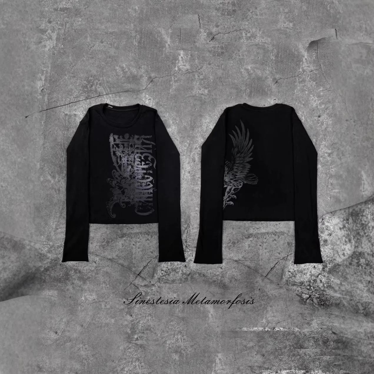 

New European and American style 2026 retro round neck T-shirt temperament for women, slim fit base long sleeved top