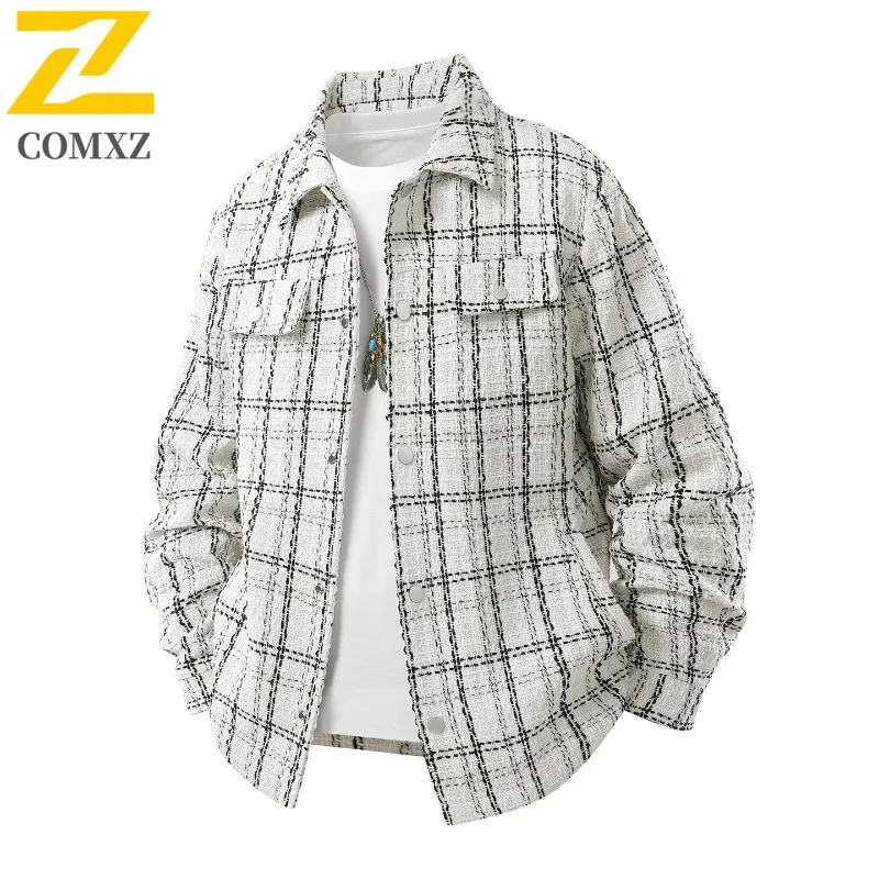 

COMXZ 2025: мужская свободная посадка с воротником-стойкой, повседневная модная универсальная легкая модная куртка в американском стиле