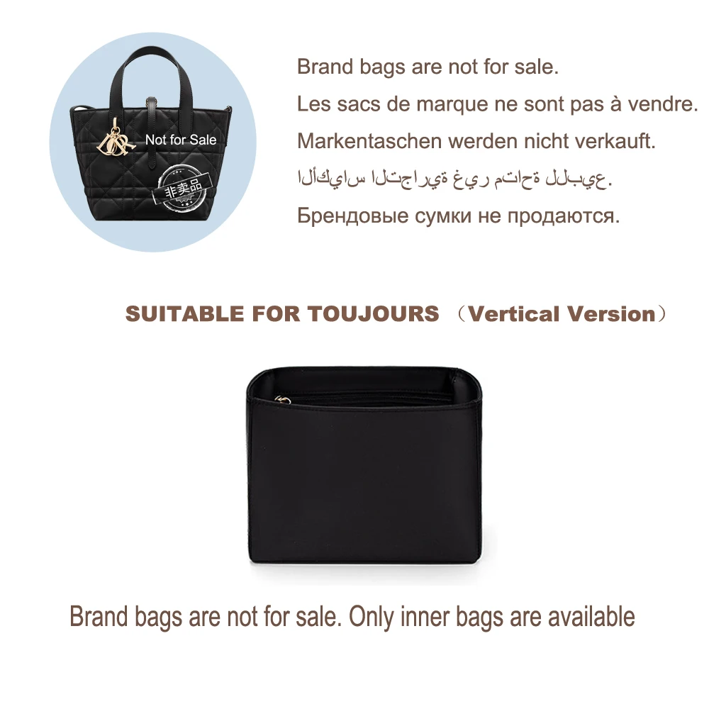 

High Quality Bag Organizer for DIOR TOUJOURS vertical version Acetate Satin Inner Storage Bag Support,bag protecter