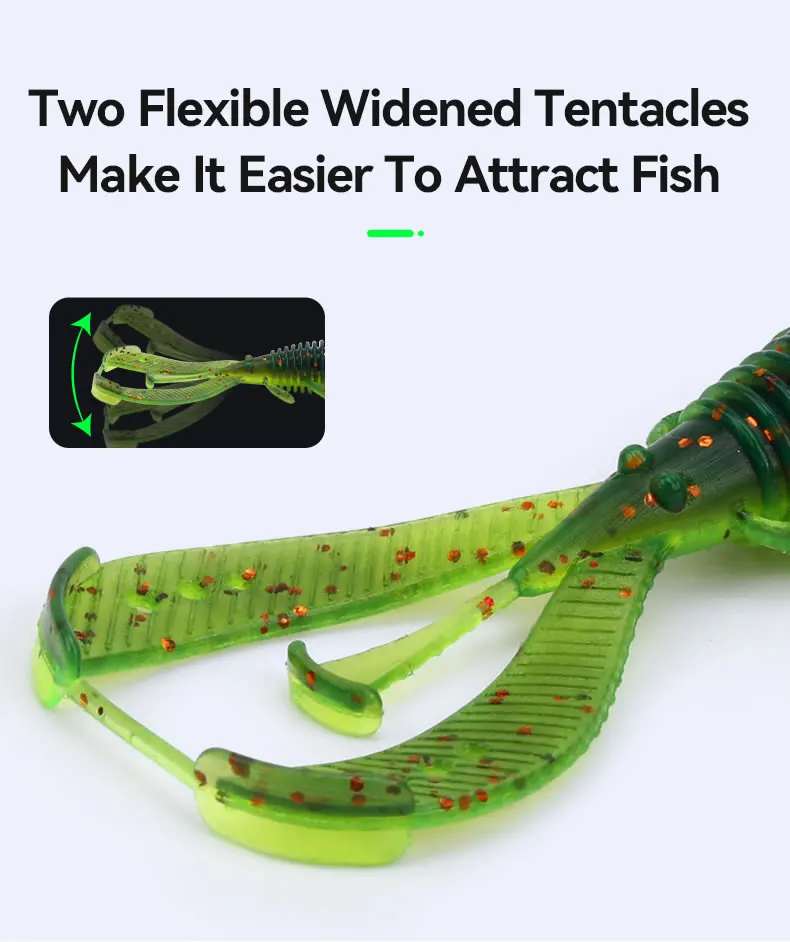 KINGDOM Soft Lure 63mm 76mm Floating Shrimp Bait TPE Lure Realistic Shrimp Worm Soft Bait for Bass Trout Saltwater Fishing