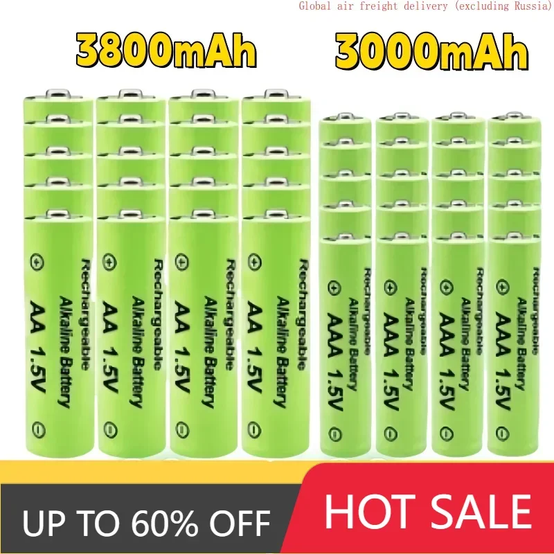 Discounted 1.5V AA-AAA NI MH rechargeable alkaline battery 3800-3000mAh flashlight, toy, clock, remote control,etc. with charger