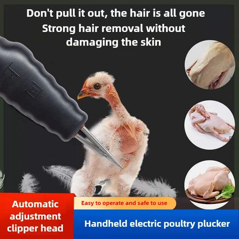 Portable Electric Chicken Plucker Fully Automatic Handheld Poultry Feather Removal Tool for Duck Goose Quail Defeathering