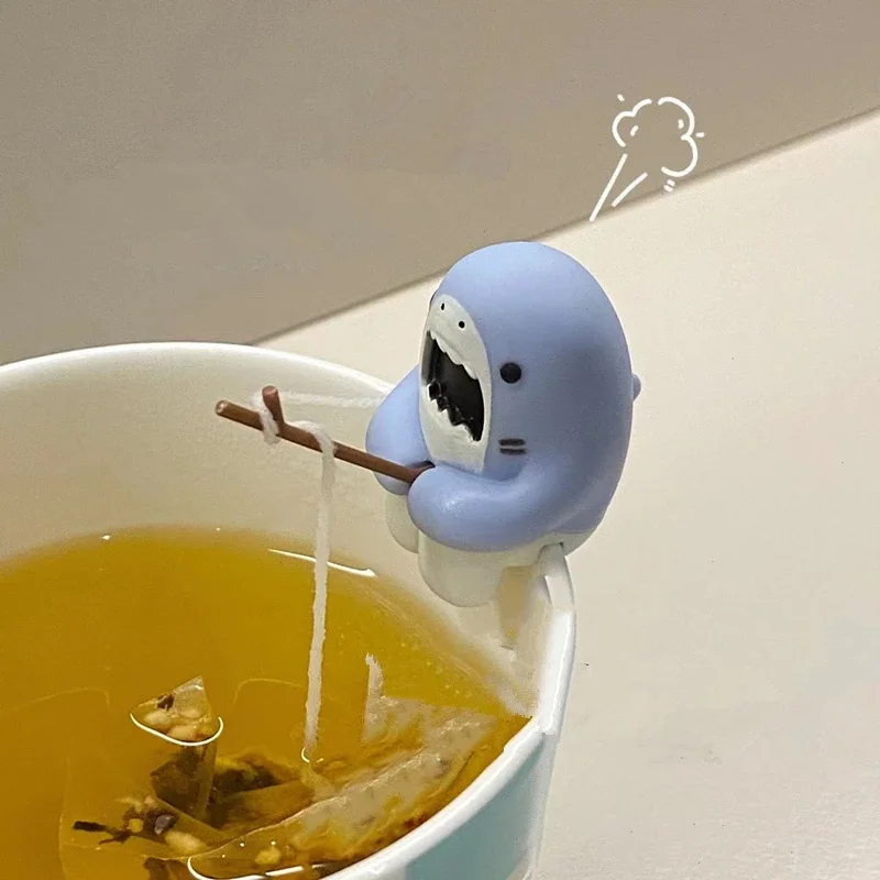 Shark Fishing Tea Infuser Pet Cup Edge Hanging Cartoon Animals Shape Ins Style Home Decor Multifunctional Tea Accessories Tools