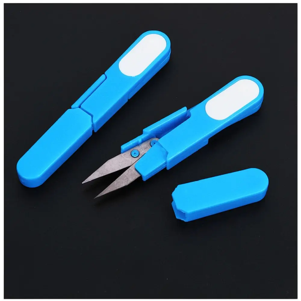 Sharp U Tip Thread Cutter Safety Case Lightweight Scissor For Fishing Line Textile Sewing Crafting Hobby Work