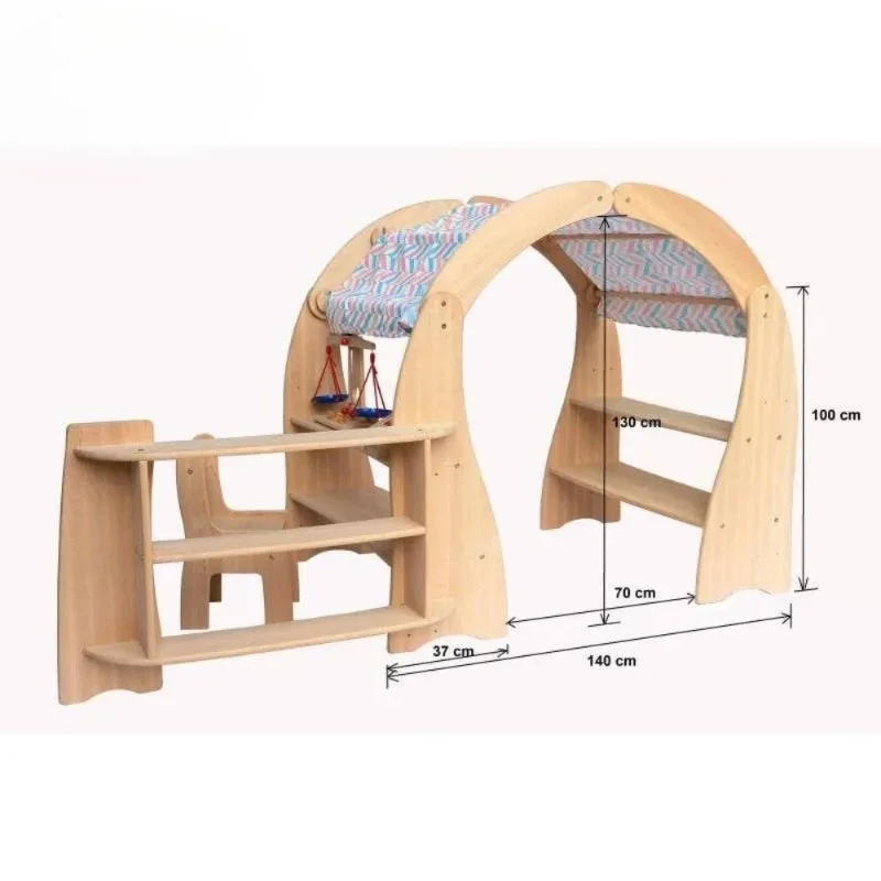 Indoor and outdoor wooden folding study preschool reading set furniture kindergarten day care